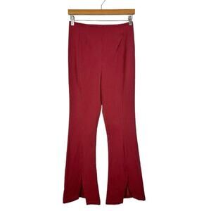 Free People Real Deal High Waist Slit Flare Pants Size Small Burgundy Wine New